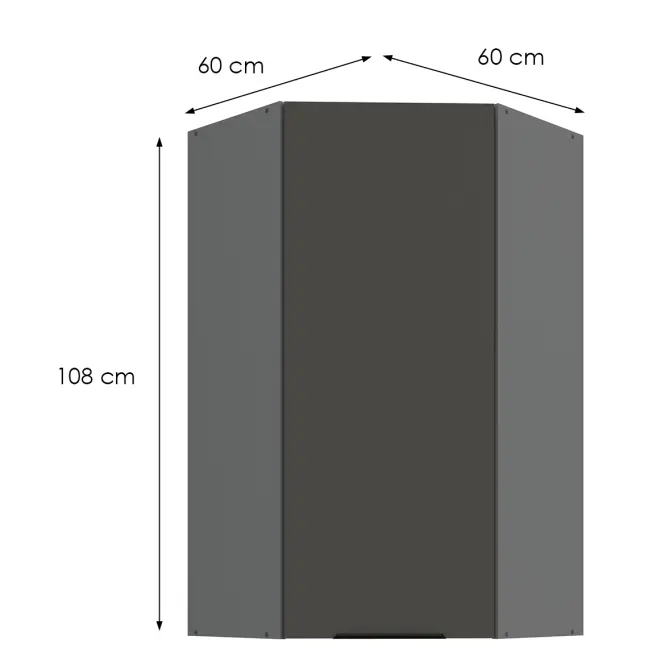 Kuchynská skrinka Aria-Gr/Ant Anti Fingerprint 60x60 Gn-108 1f (45°)