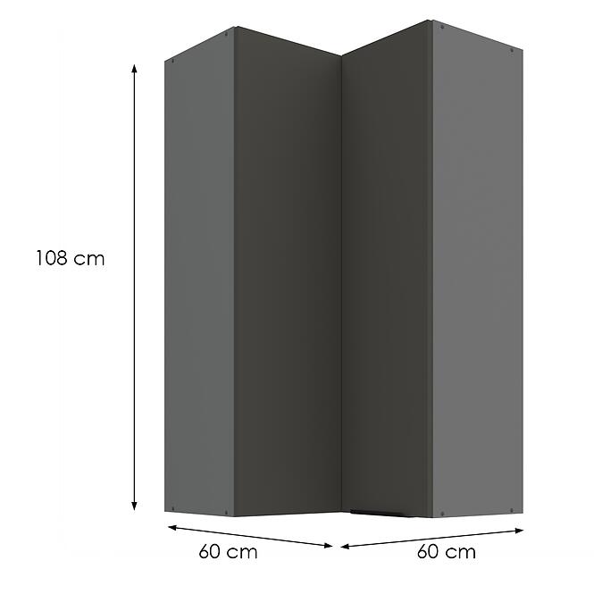 Kuchynská skrinka Aria-Gr/Ant Anti Fingerprint 60x60 Gn-108 2f (90°),2