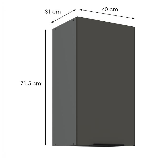 Kuchynská skrinka Aria-Gr/Ant Anti Fingerprint 40g-72 1f