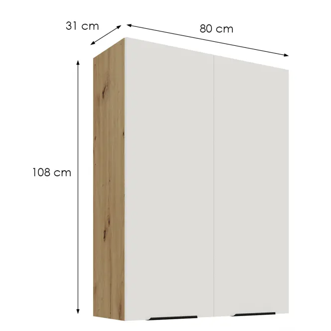 Kuchynská skrinka Aria-Wh/Ar Anti Fingerprint 80g-108 2f