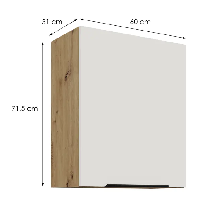Kuchynská skrinka Aria-Wh/Ar Anti Fingerprint 60g-72 1f