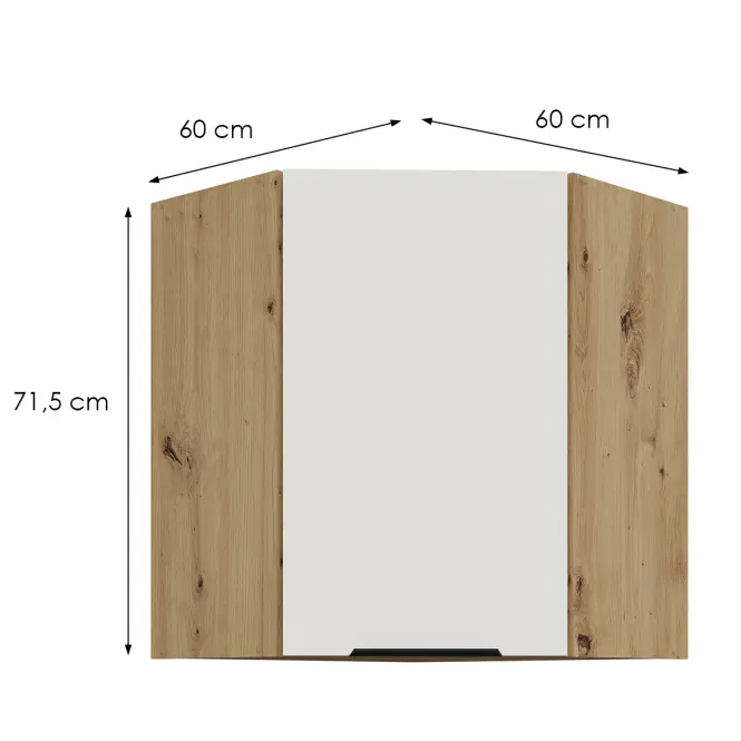 Kuchynská skrinka Aria-Wh/Ar Anti Fingerprint 60x60 Gn-72 1f (45°)