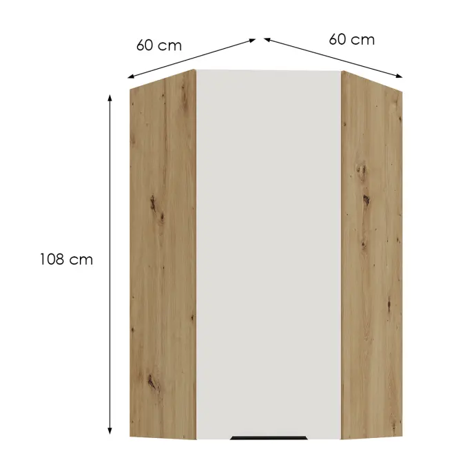 Kuchynská skrinka Aria-Wh/Ar Anti Fingerprint 60x60 Gn-108 1f (45°)