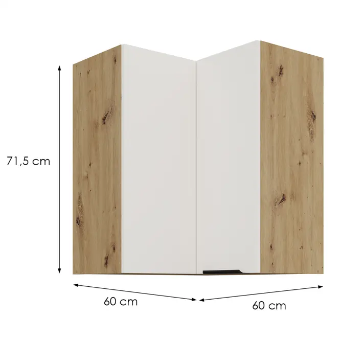 Kuchynská skrinka Aria-Wh/Ar Anti Fingerprint 60x60 Gn-72 2f (90°)