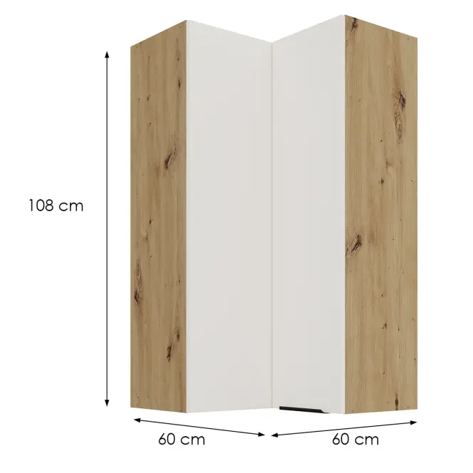 Kuchynská skrinka Aria-Wh/Ar Anti Fingerprint 60x60 Gn-108 2f (90°)