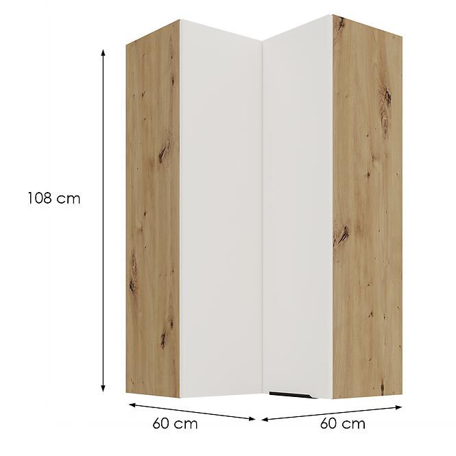Kuchynská skrinka Aria-Wh/Ar Anti Fingerprint 60x60 Gn-108 2f (90°)