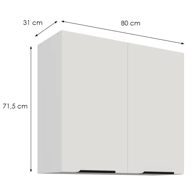Kuchynská skrinka Aria-Wh/Wh Anti Fingerprint 80g-72 2f