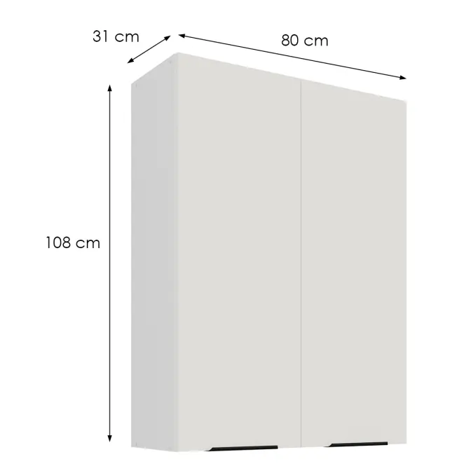 Kuchynská skrinka Aria-Wh/Wh Anti Fingerprint 80g-108 2f