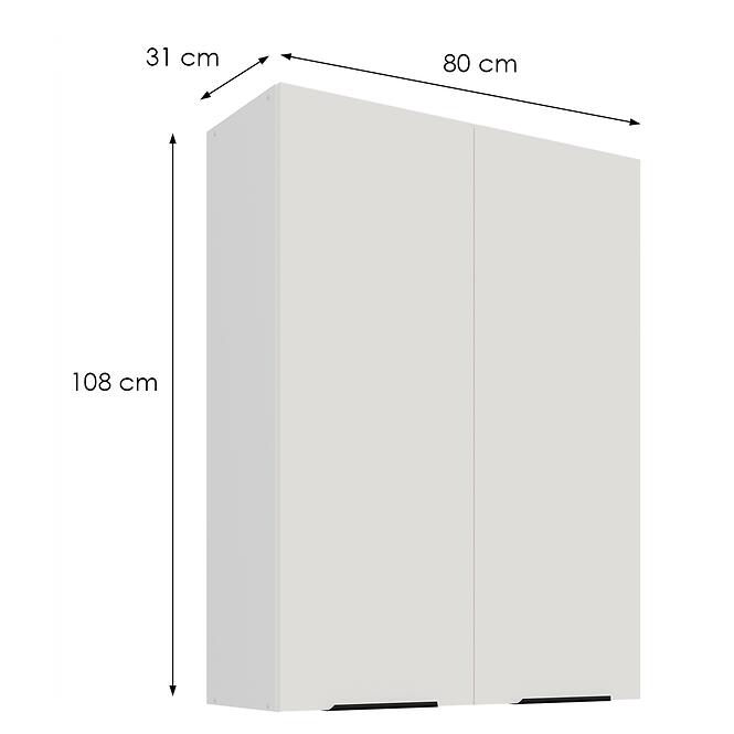 Kuchynská skrinka Aria-Wh/Wh Anti Fingerprint 80g-108 2f