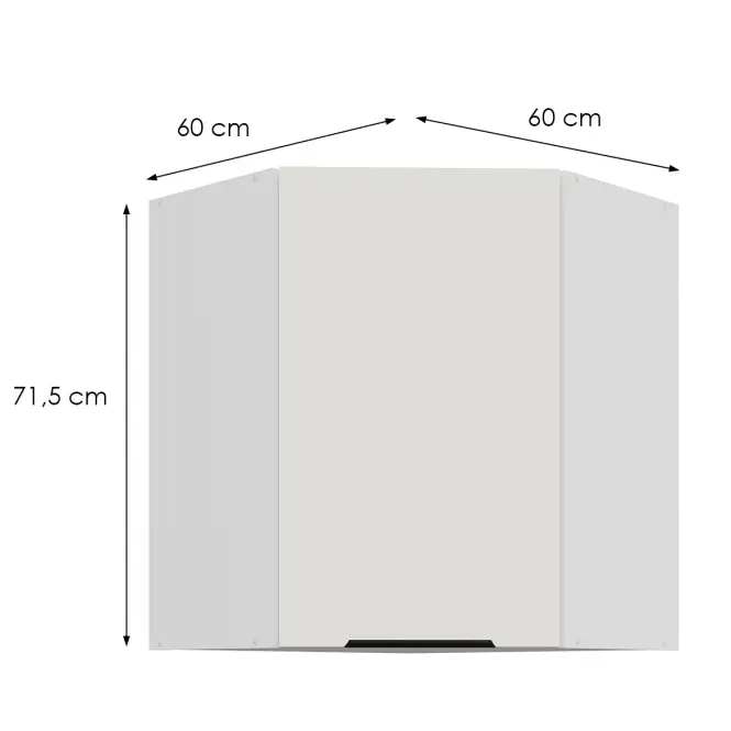 Kuchynská skrinka Aria-Wh/Wh Anti Fingerprint 60x60 Gn-72 1f (45°)