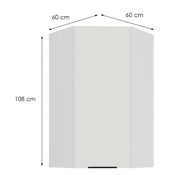 Kuchynská skrinka Aria-Wh/Wh Anti Fingerprint 60x60 Gn-108 1f (45°)