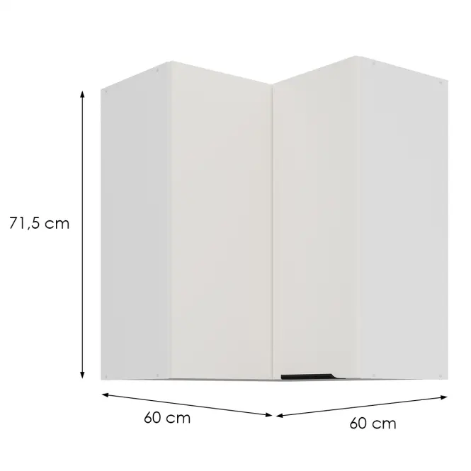 Kuchynská skrinka Aria-Wh/Wh Anti Fingerprint 60x60 Gn-72 2f (90°)