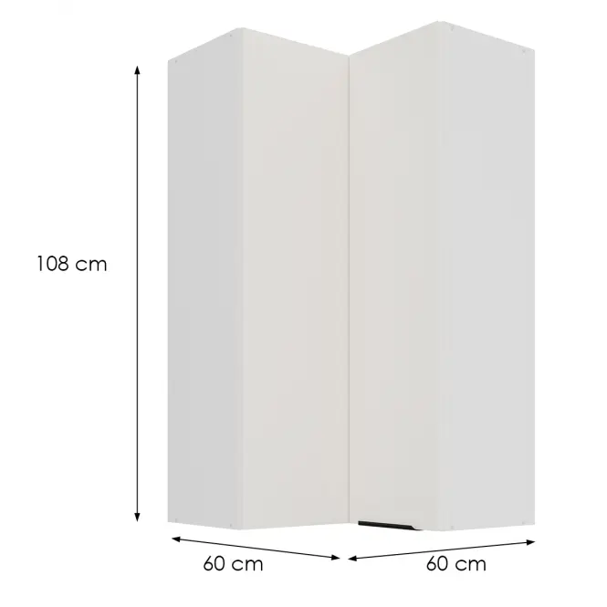 Kuchynská skrinka Aria-Wh/Wh Anti Fingerprint 60x60 Gn-108 2f (90°)