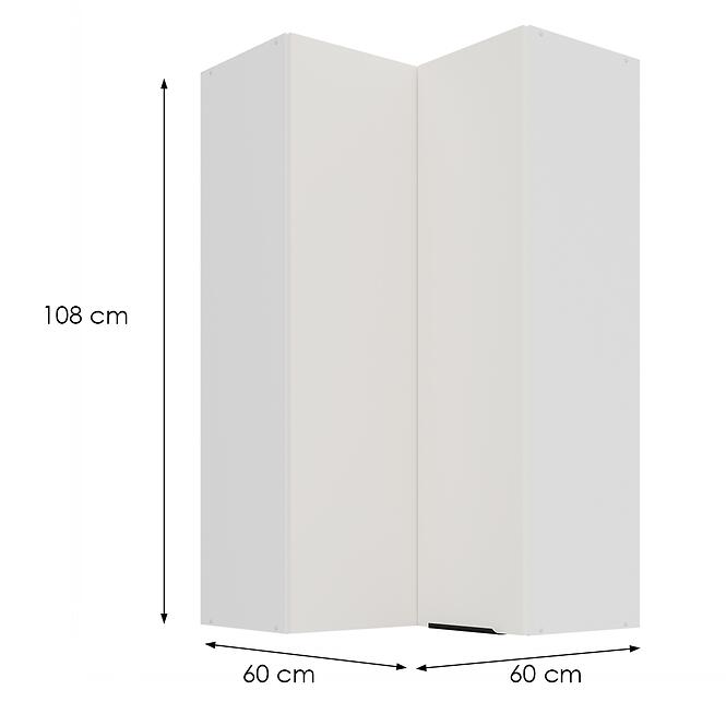 Kuchynská skrinka Aria-Wh/Wh Anti Fingerprint 60x60 Gn-108 2f (90°),2