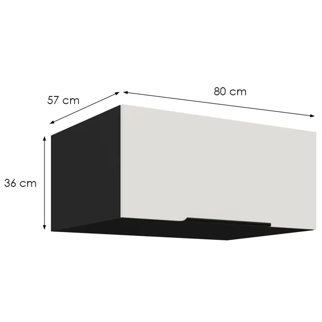 Kuchynská skrinka Aria-Wh/Bl Anti Fingerprint 80 Nagu-36 1f
