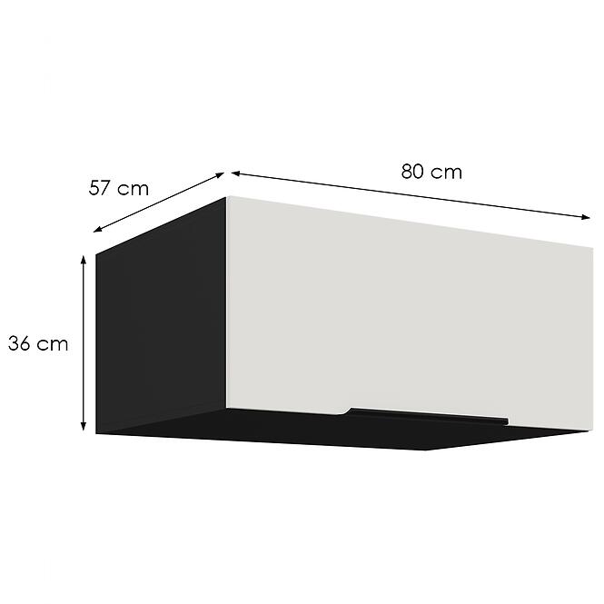 Kuchynská skrinka Aria-Wh/Bl Anti Fingerprint 80 Nagu-36 1f