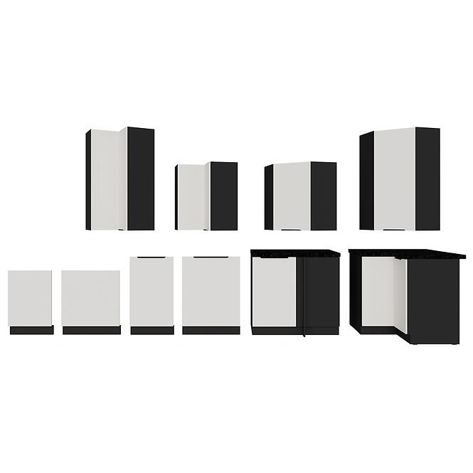 Kuchynská skrinka Aria-Wh/Bl Anti Fingerprint 60gu-36 1f,11