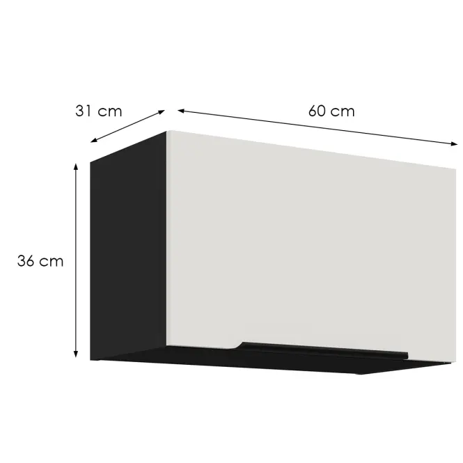 Kuchynská skrinka Aria-Wh/Bl Anti Fingerprint 60gu-36 1f