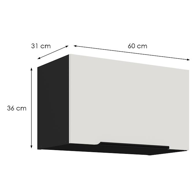 Kuchynská skrinka Aria-Wh/Bl Anti Fingerprint 60gu-36 1f,2