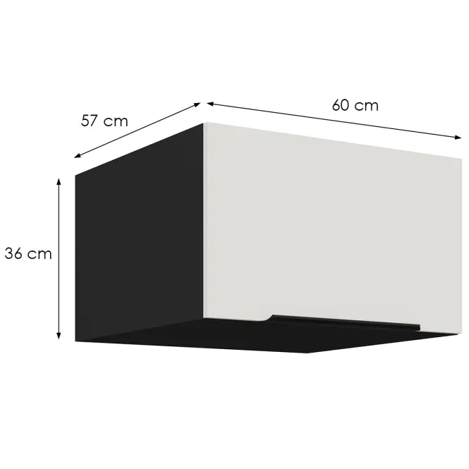 Kuchynská skrinka Aria-Wh/Bl Anti Fingerprint 60 Nagu-36 1f