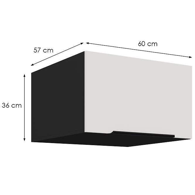 Kuchynská skrinka Aria-Wh/Bl Anti Fingerprint 60 Nagu-36 1f,2