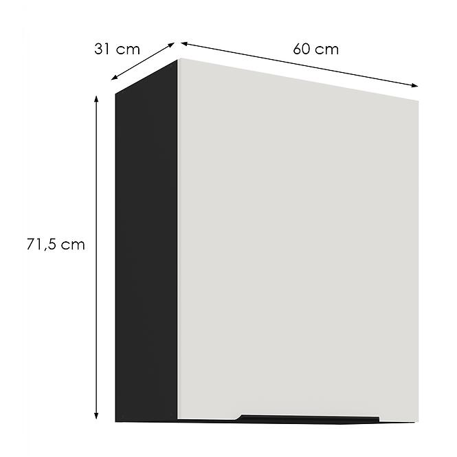 Kuchynská skrinka Aria-Wh/Bl Anti Fingerprint 60g-72 1f