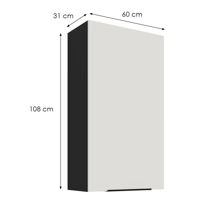 Kuchynská skrinka Aria-Wh/Bl Anti Fingerprint 60g-108 1f