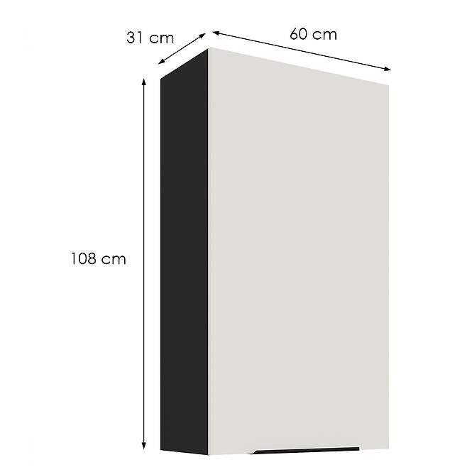 Kuchynská skrinka Aria-Wh/Bl Anti Fingerprint 60g-108 1f