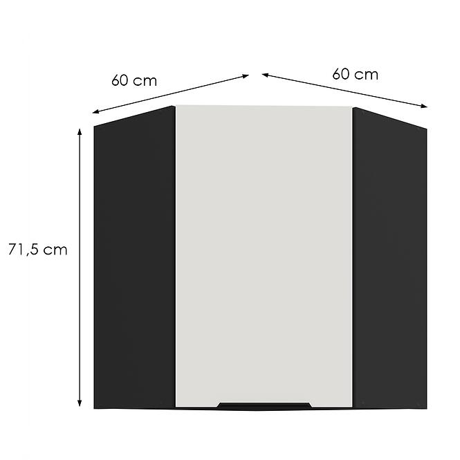 Kuchynská skrinka Aria-Wh/Bl Anti Fingerprint 60x60 Gn-72 1f (45°),2