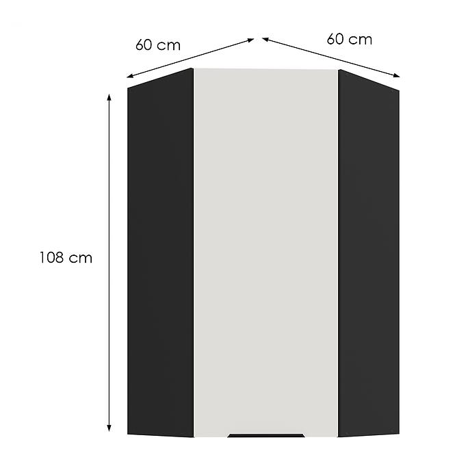 Kuchynská skrinka Aria-Wh/Bl Anti Fingerprint 60x60 Gn-108 1f (45°),2