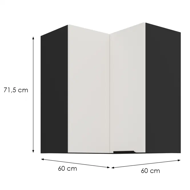 Kuchynská skrinka Aria-Wh/Bl Anti Fingerprint 60x60 Gn-72 2f (90°)