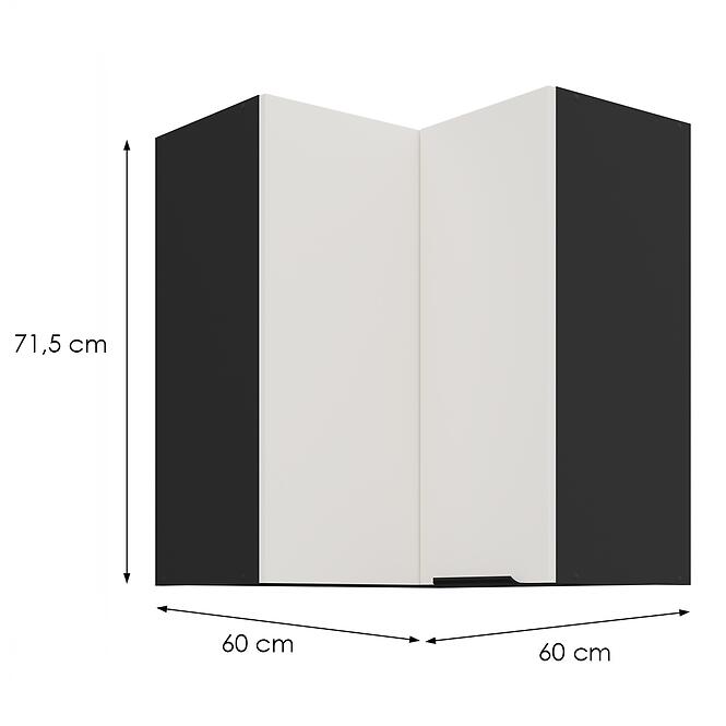 Kuchynská skrinka Aria-Wh/Bl Anti Fingerprint 60x60 Gn-72 2f (90°)