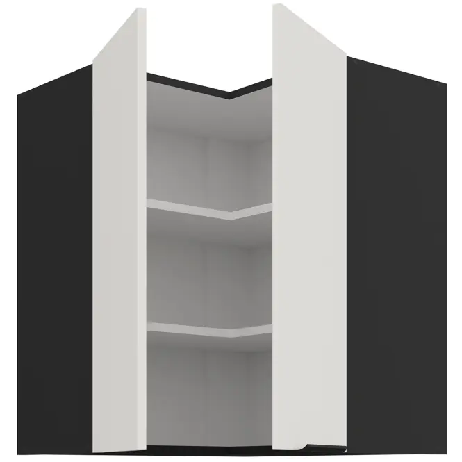 Kuchynská skrinka Aria-Wh/Bl Anti Fingerprint 60x60 Gn-72 2f (90°)