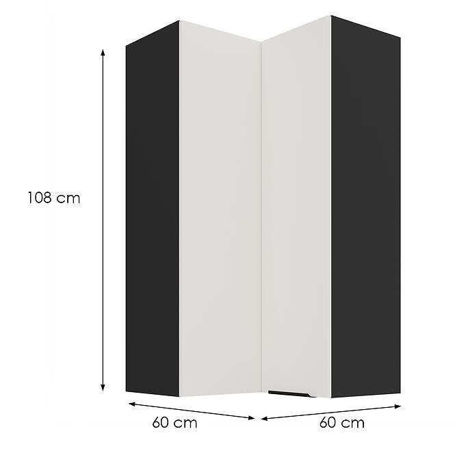 Kuchynská skrinka Aria-Wh/Bl Anti Fingerprint 60x60 Gn-108 2f (90°),2