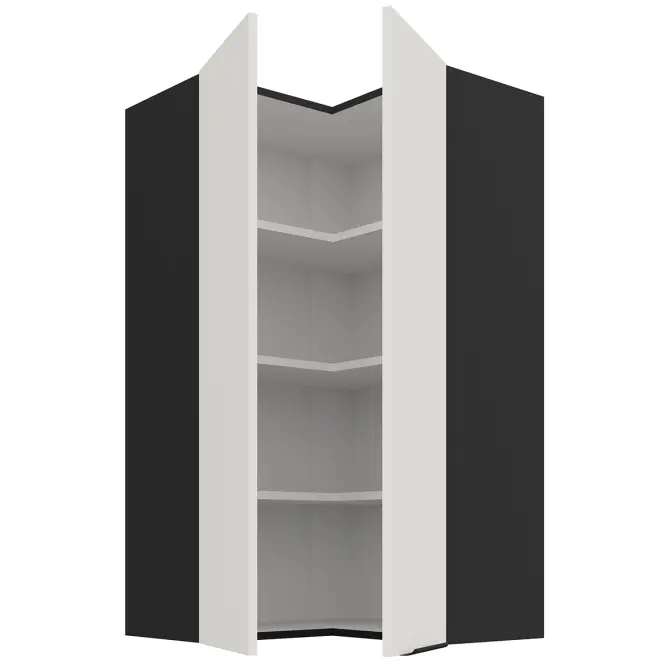 Kuchynská skrinka Aria-Wh/Bl Anti Fingerprint 60x60 Gn-108 2f (90°)