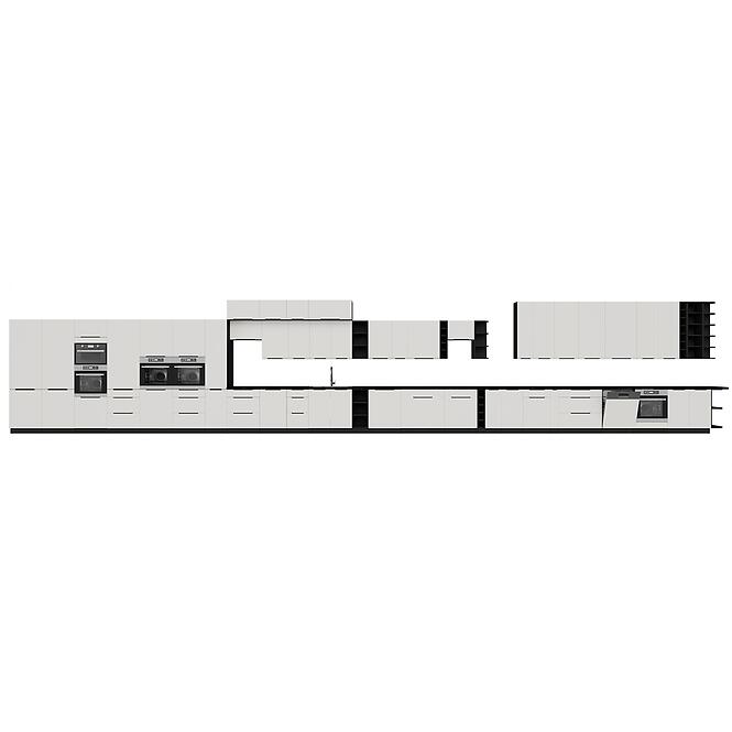 Kuchynská skrinka Aria-Wh/Bl Anti Fingerprint 50gu-36 1f,10