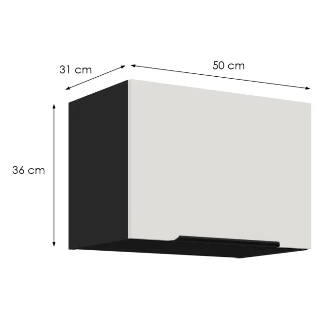 Kuchynská skrinka Aria-Wh/Bl Anti Fingerprint 50gu-36 1f