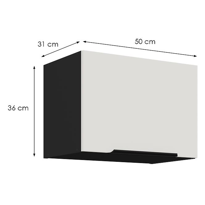 Kuchynská skrinka Aria-Wh/Bl Anti Fingerprint 50gu-36 1f,2