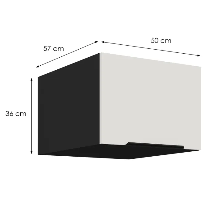 Kuchynská skrinka Aria-Wh/Bl Anti Fingerprint 50 Nagu-36 1f