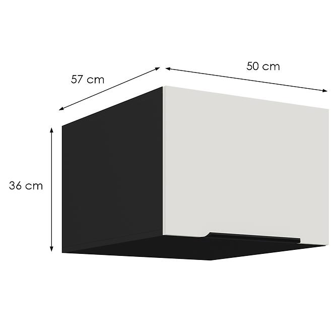 Kuchynská skrinka Aria-Wh/Bl Anti Fingerprint 50 Nagu-36 1f,2
