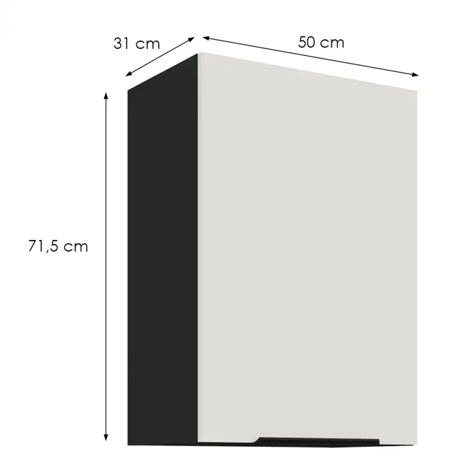 Kuchynská skrinka Aria-Wh/Bl Anti Fingerprint 50g-72 1f
