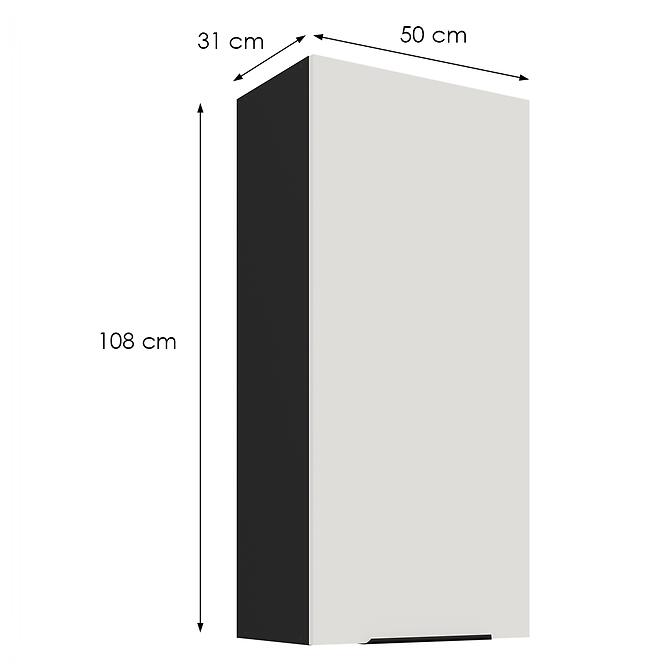 Kuchynská skrinka Aria-Wh/Bl Anti Fingerprint 50g-108 1f,2