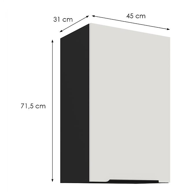 Kuchynská skrinka Aria-Wh/Bl Anti Fingerprint 45g-72 1f,2