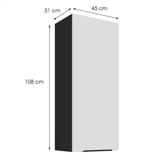 Kuchynská skrinka Aria-Wh/Bl Anti Fingerprint 45g-108 1f