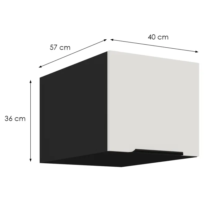 Kuchynská skrinka Aria-Wh/Bl Anti Fingerprint 40 Nagu-36 1f