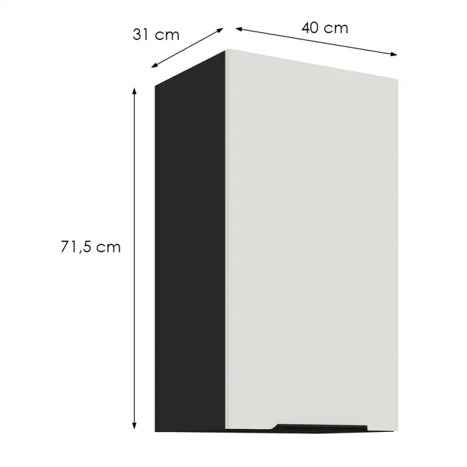 Kuchynská skrinka Aria-Wh/Bl Anti Fingerprint 40g-72 1f
