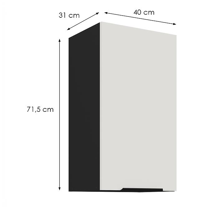 Kuchynská skrinka Aria-Wh/Bl Anti Fingerprint 40g-72 1f,2
