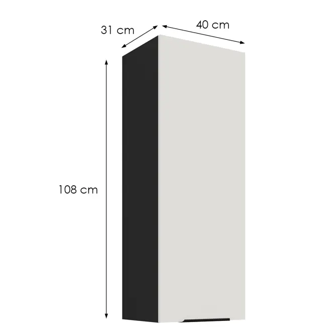 Kuchynská skrinka Aria-Wh/Bl Anti Fingerprint 40g-108 1f