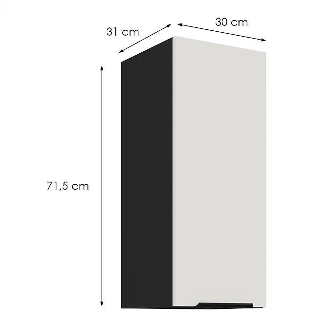 Kuchynská skrinka Aria-Wh/Bl Anti Fingerprint 30g-72 1f,2