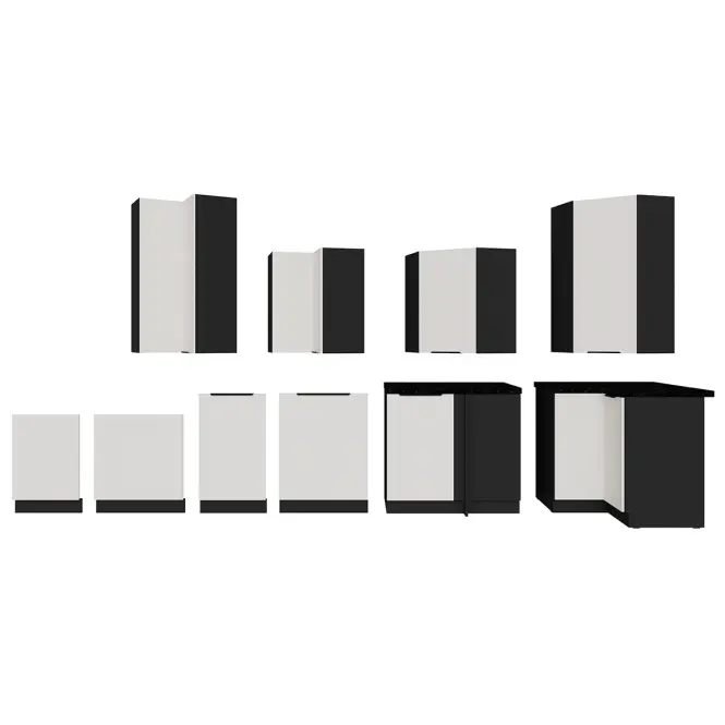 Kuchynská skrinka Aria-Wh/Bl Anti Fingerprint 30g-108 1f